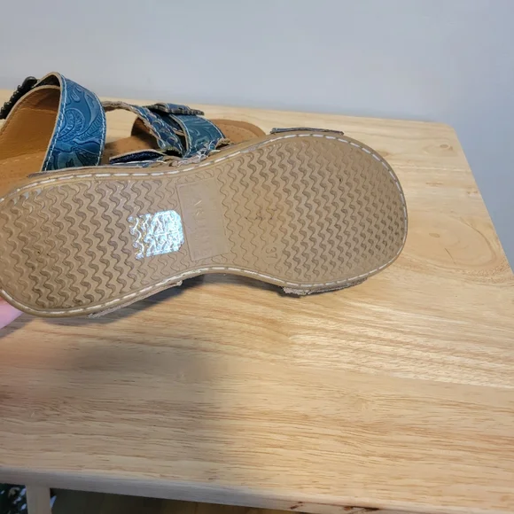 L'Artiste Blue Paisley Astra Slide Sandals Size 37/6.5-7 - Picture 6 of 8